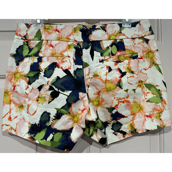 NWOT J Crew Stretch Women's sz 6 Floral Chino Style Shorts - Picture 2 of 5